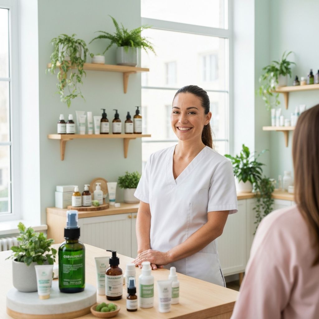 Skincare specialist in consultation